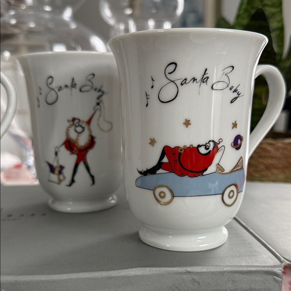 Pottery Barn Santa Baby Mugs Set of 8 New in Box NIB - Picture 4 of 6